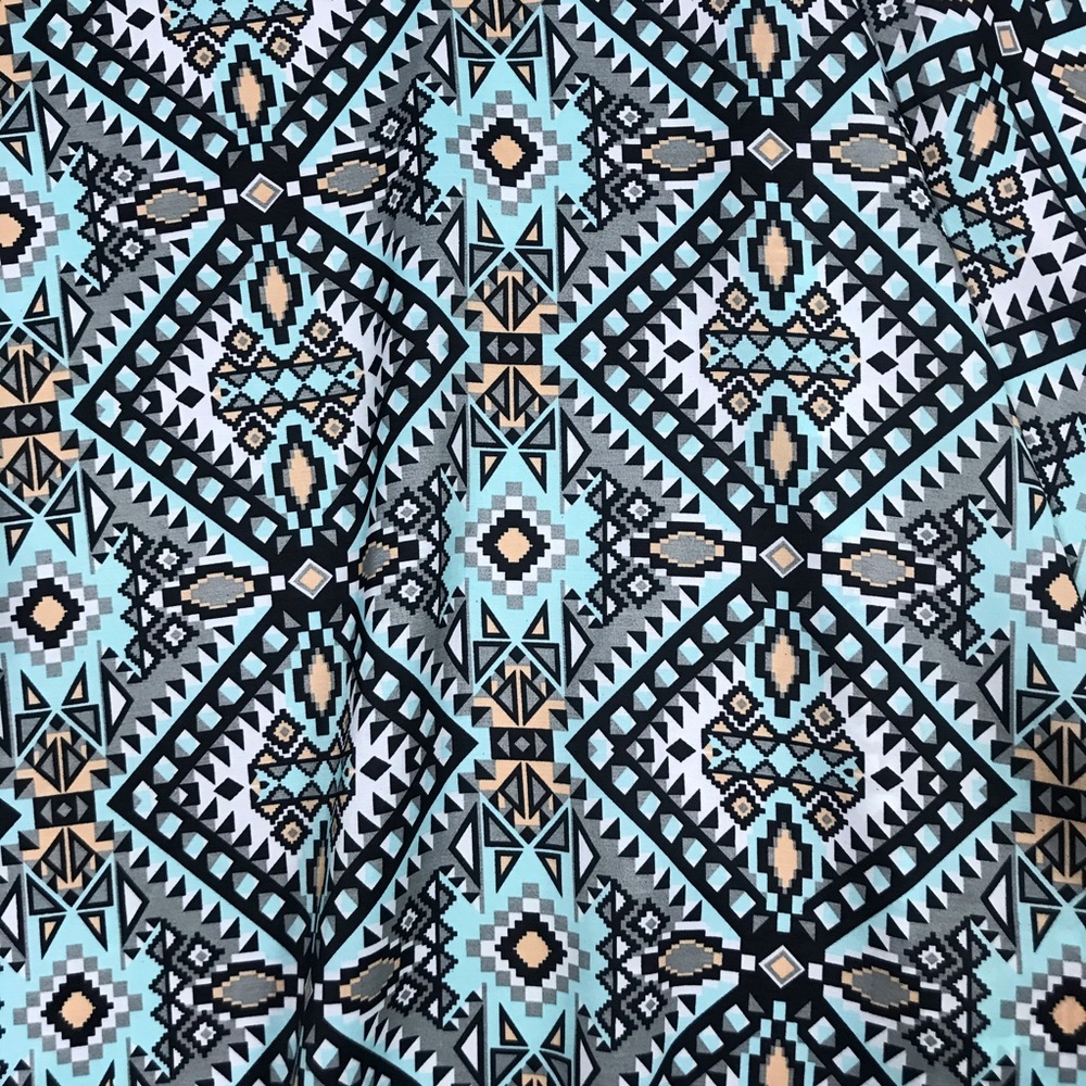 Aztec Printed Black Fringe Open Front Kimono Tunic - Picture 7 of 7